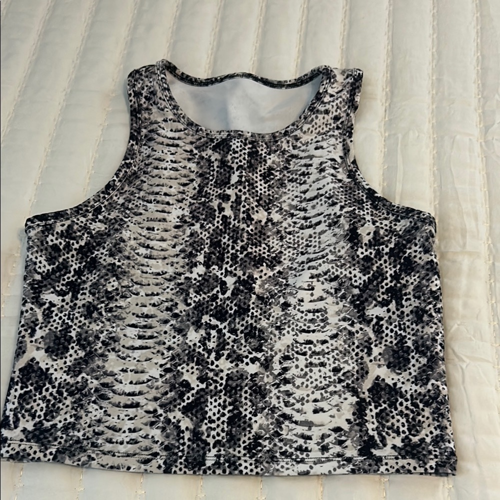 Black and White Women's High Neck Tank